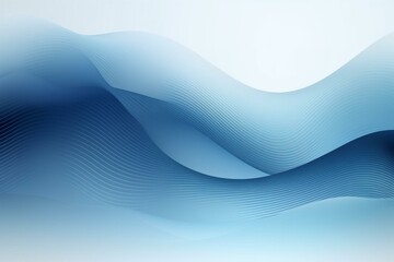 abstract blue line wave whit background. Generative AI