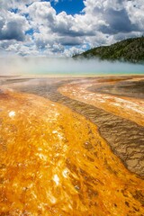 Sticker - Vertical shot depicting the famous Grand Prismatic Spring in its whole glory