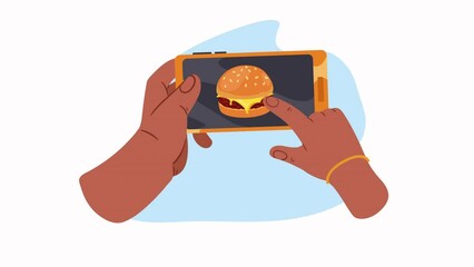 Poster - buy hamburger online technology animation