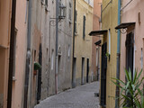 Fototapeta Uliczki - narrow streets of noli medieval village liguria italy