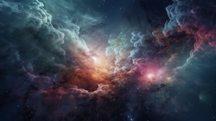 Poster - Beautiful abstract galaxy with colors background. Generative AI