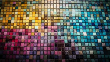 Fototapete - Vibrant background made up of various sized squares in different colors. Generative AI