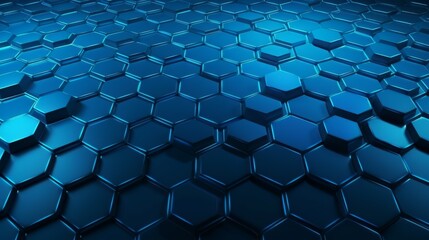 Aufkleber - Abstract hexagon geometry background. Primitives with six angles in front. Dark lighting. Generative ai