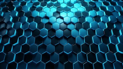 Aufkleber - Abstract hexagon geometry background. Primitives with six angles in front. Dark lighting. Generative ai