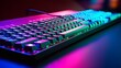 © cac_tus - Blurred Black Keyboard Touch Screen Laptop. Created with Generative AI technology