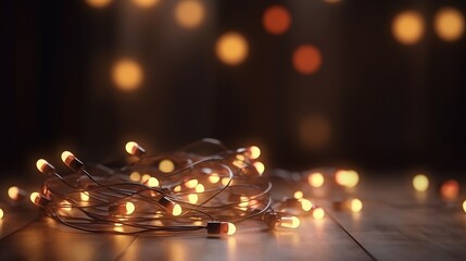 Poster - Glitter lights grunge background, glitter defocused abstract Twinkly Lights and Stars Christmas Background. Generative ai