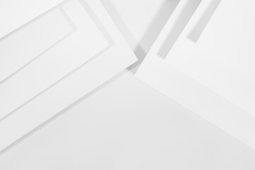Poster - white abstract background in modern geometric urban simple style with stripes, angles in hard light 