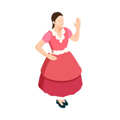 Wall Mural - Isometric Folk Dancer