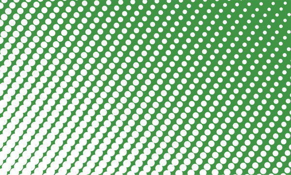 Green modern pop art background with halftone dots design, vector illustration