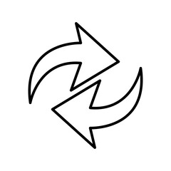 Poster - Replace icon vector double reverse arrow exchange sign on white background 