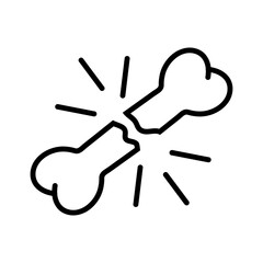 Poster - Simple broken bone line icon. Symbol and sign vector illustration design. Editable Stroke on white background..eps