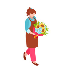 Poster - Florist Isometric Illustration