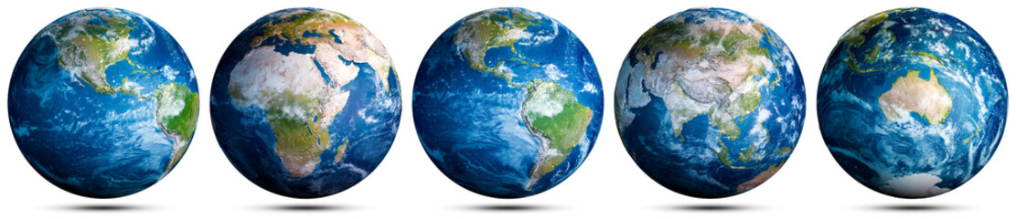 Wall Mural - earth globe world map set