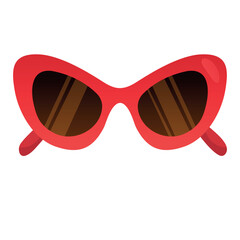 Vector cartoon image of sunglasses. The concept of recreation, travel and the beach. Colorful elements for design.