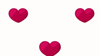 Sticker - red hearts love pattern animation