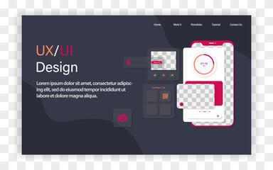 Leinwandbilder - UI and UX application interface design with phone frame