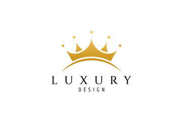Wall Mural - Crown logo like sunbeam with golden color in luxury flat design style