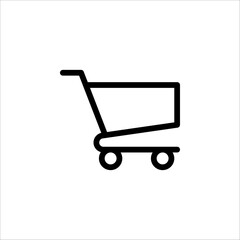 Wall Mural - Shopping cart vector icon, flat design. Isolated on white background. EPS 10