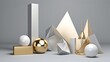 Simple aesthetic 3d abstract geometric figures