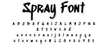 Black Colored Spray Font With Uppercase Lowercase Letters And Numbers On Transparent Png Background, Graffiti Style Abc, Creative Uppercase Typography For Poster, Banner, Flyer Etc.
