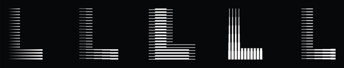Aufkleber - Letter L Logo Collection with Abstract Line Pattern