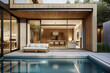 © Trinette Reed - Architecture image of luxury modern design pool and home. Generative AI.