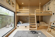© TRINETTE + CHRIS - Kids bedroom in modern design home with bunk beds. Generative AI.