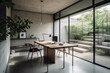 © Trinette Reed - Architecture image of modern design style home office with desk. Generative AI.