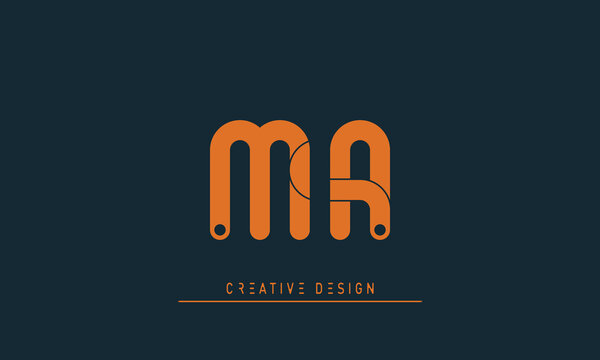 Alphabet letters Modern Creative logo MA , AM