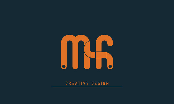 Alphabet letters Modern Creative logo MF , FM