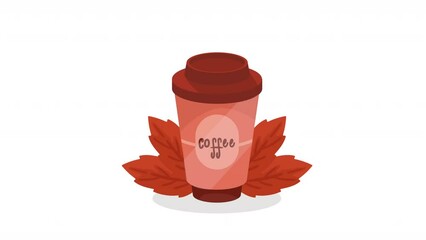 Wall Mural - coffee drink in red pot animation