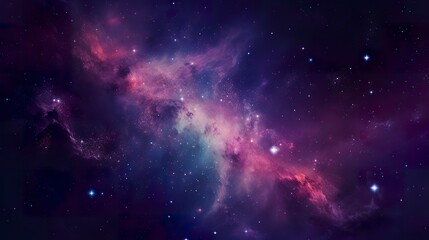 Wall Mural - galaxy space wallpaper, in the style of dark violet and light violet, realistic usage of light and color, richly colored skies, realistic textures, generat ai