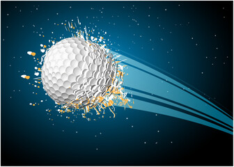 Canvas Print - broken golf ball