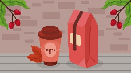 Sticker - coffee drink in red pot animation