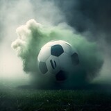 Fototapeta Sport - green smoke soccer