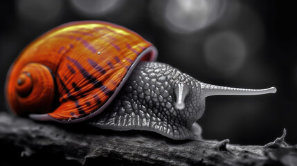 spirit animal snail on a branch - by generative ai