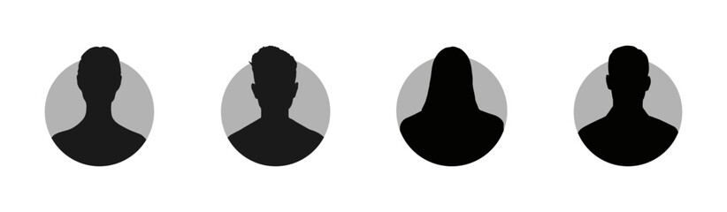 default anonymous user portrait vector illustration flat vector designs. man and woman vector profil