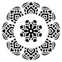 Mandala Pattern Stencil Abstract Floral Ornament