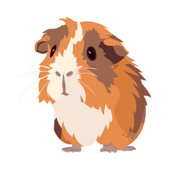 Wall Mural - Fluffy cartoon hamster sit on isolated background