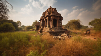 Sticker - Abandoned ancient Indian temple