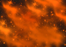 Orange Stars Shine In The Center Of Orange Spots With Black Dots