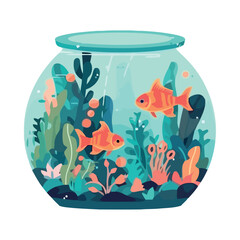 Poster - Cute goldfish in bowl