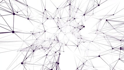 Black plexus motions on a white background. Seamless loop.