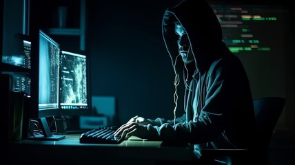 High Tech Hacker Scamming Concept A Stock Photo for Cyber Crime Awareness AI Generate AI Generate