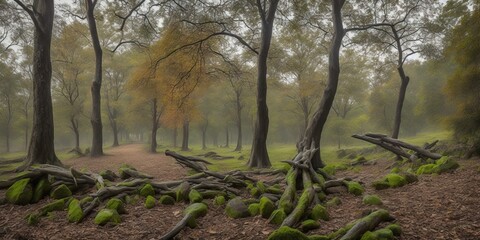 Poster - morning in the forest