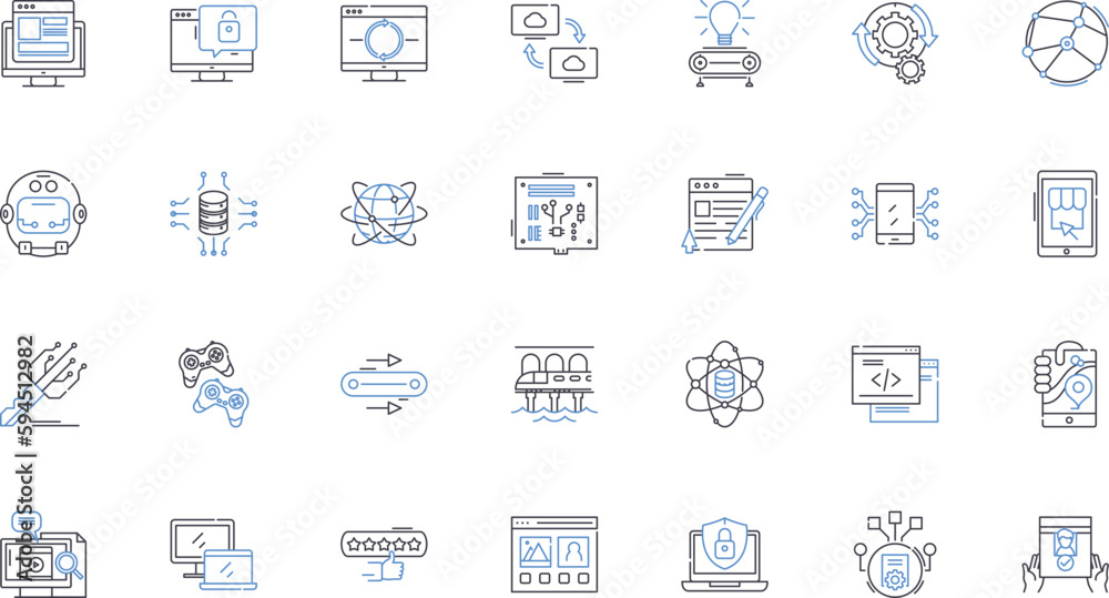 Contraptions Instrument Apparatus line icons collection. Device, Machine, Equipment, Instrument ...