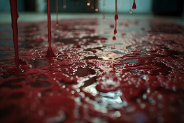 Blood on the crime scene floor. Generative AI Technology