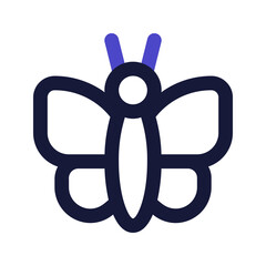 Poster - butterfly line color icon