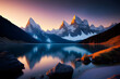 © Floor - Sunset of lake and mountain in switzerland