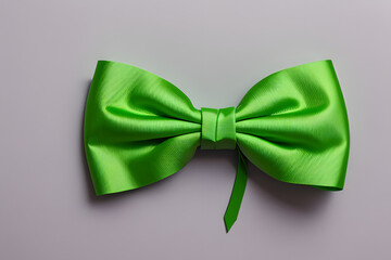 Green ribbon for gallbladder and bile duct cancer awareness month in February, bipolar disorder, mental health illness with kelly green bow isolated on white background with clipping path